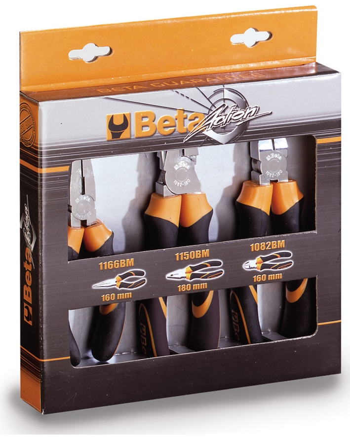 Beta Tools Set of 1 combination pliers, 1 long needle nose pliers and 1 diagonal cutting nippers Beta Tools Set of 1 combination pliers, 1 long needle nose pliers and 1 diagonal cutting nippers